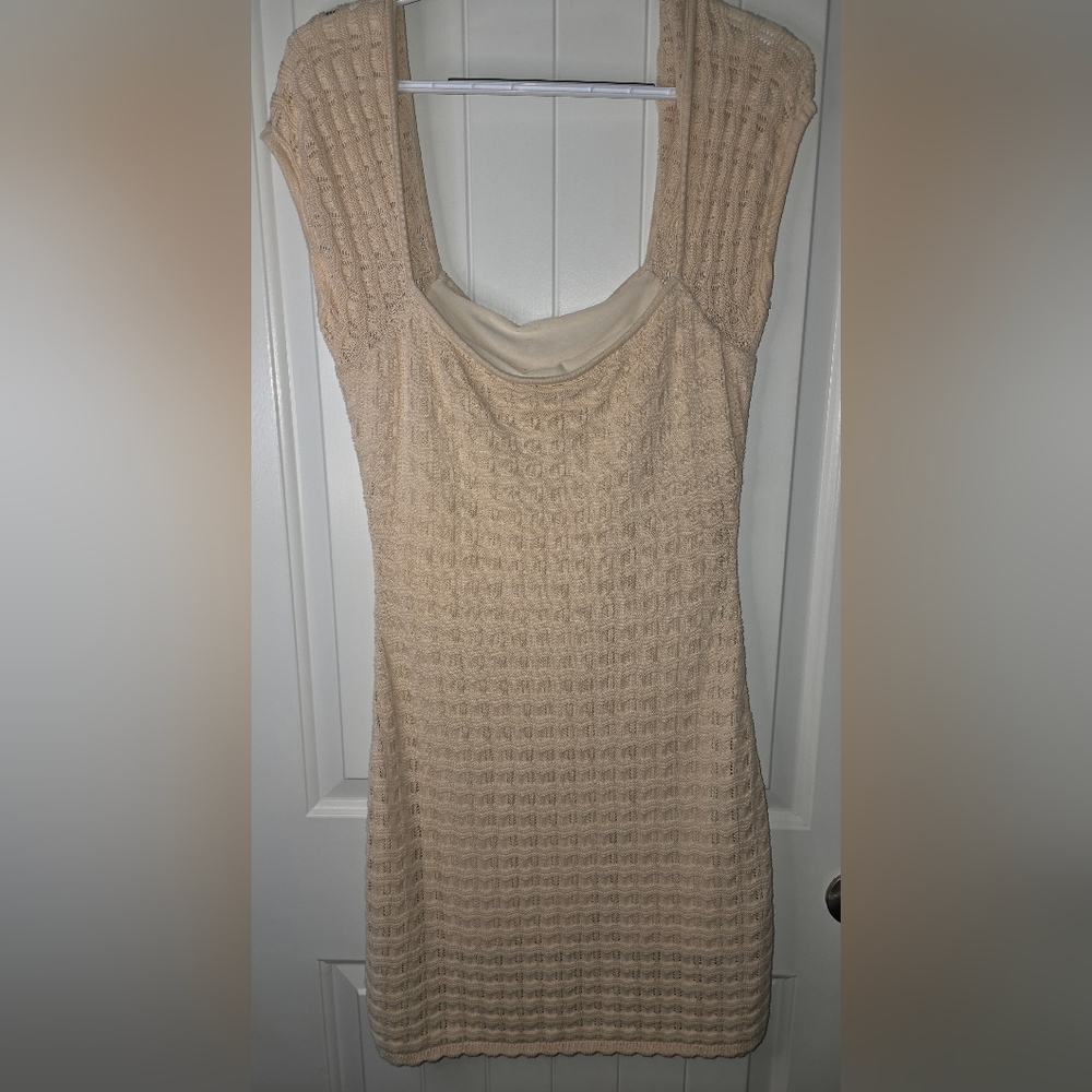 Hollister Beige Cap Sleeve Sweater Dress Medium